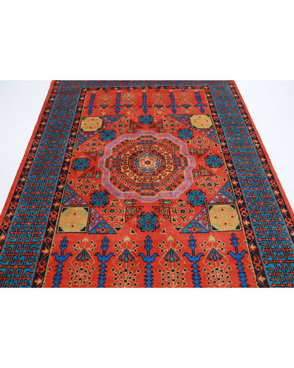 Revival 5' 7" X 7' 9" Hand Knotted Wool Rug 5' 7" X 7' 9" (170 X 236) / Orange / Wool