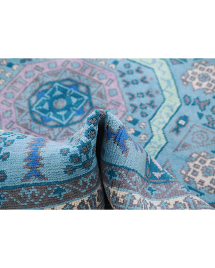 Revival 4' 11" X 6' 7" Hand Knotted Wool Rug 4' 11" X 6' 7" (150 X 201) / Blue / Wool