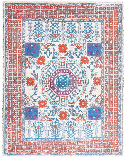 Revival 5' 0" X 6' 4" Hand Knotted Wool Rug 5' 0" X 6' 4" (152 X 193) / Ivory / Wool