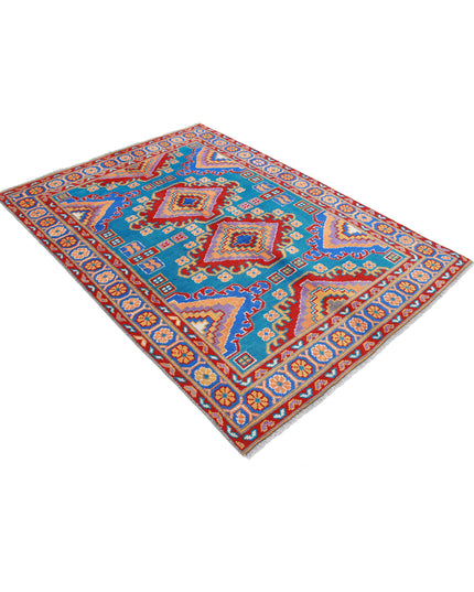 Revival 4' 8" X 6' 8" Hand Knotted Wool Rug 4' 8" X 6' 8" (142 X 203) / Blue / Wool