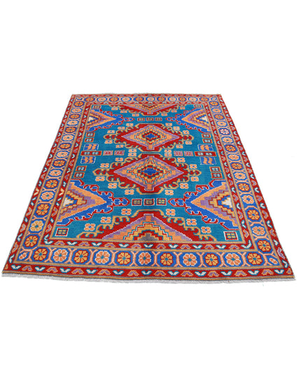 Revival 4' 8" X 6' 8" Hand Knotted Wool Rug 4' 8" X 6' 8" (142 X 203) / Blue / Wool