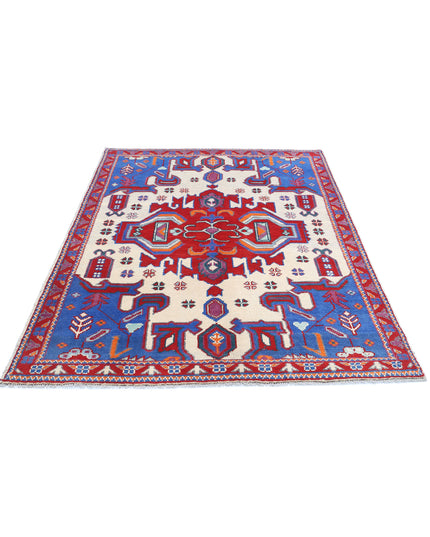 Revival 4' 9" X 6' 8" Hand Knotted Wool Rug 4' 9" X 6' 8" (145 X 203) / Ivory / Wool