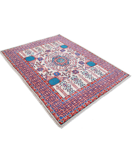 Revival 5' 1" X 6' 7" Hand Knotted Wool Rug 5' 1" X 6' 7" (155 X 201) / Ivory / Wool