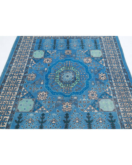 Revival 4' 11" X 6' 7" Hand Knotted Wool Rug 4' 11" X 6' 7" (150 X 201) / Blue / Wool