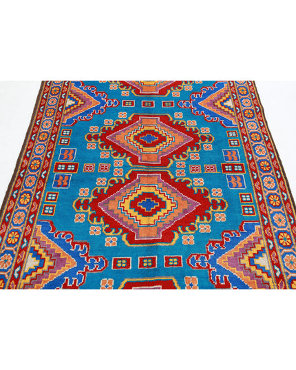 Revival 4' 9" X 6' 8" Hand Knotted Wool Rug 4' 9" X 6' 8" (145 X 203) / Teal / Wool