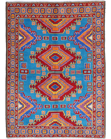 Revival 4' 9" X 6' 8" Hand Knotted Wool Rug 4' 9" X 6' 8" (145 X 203) / Teal / Wool