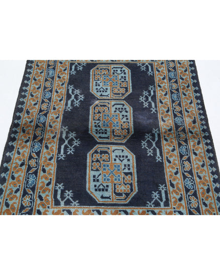 Revival 3' 4" X 4' 9" Hand Knotted Wool Rug 3' 4" X 4' 9" (101 X 145) / Blue / Wool