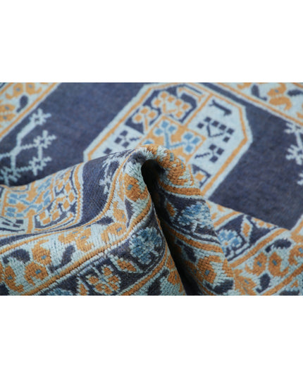 Revival 3' 4" X 4' 9" Hand Knotted Wool Rug 3' 4" X 4' 9" (101 X 145) / Blue / Wool