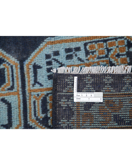 Revival 3' 4" X 4' 9" Hand Knotted Wool Rug 3' 4" X 4' 9" (101 X 145) / Blue / Wool