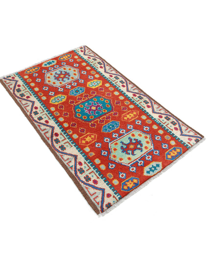 Revival 2' 6" X 4' 1" Hand Knotted Wool Rug 2' 6" X 4' 1" (76 X 124) / Rust / Wool