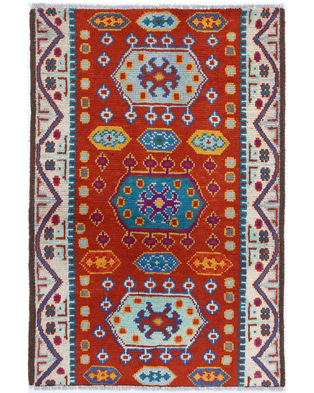 Revival 2' 6" X 4' 1" Hand Knotted Wool Rug 2' 6" X 4' 1" (76 X 124) / Rust / Wool