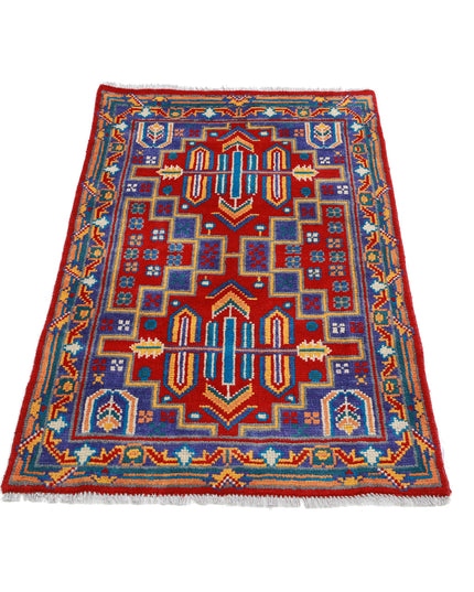 Revival 2' 6" X 3' 10" Hand Knotted Wool Rug 2' 6" X 3' 10" (76 X 117) / Red / Wool