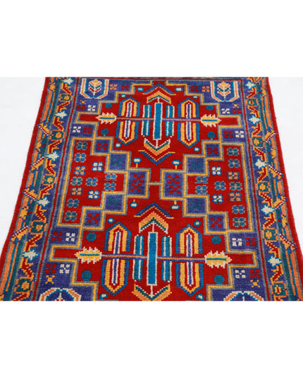 Revival 2' 6" X 3' 10" Hand Knotted Wool Rug 2' 6" X 3' 10" (76 X 117) / Red / Wool