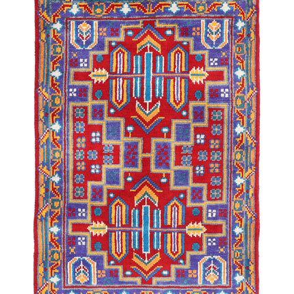 Revival 2' 6" X 3' 10" Hand Knotted Wool Rug 2' 6" X 3' 10" (76 X 117) / Red / Wool