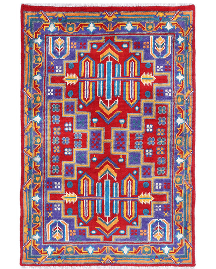 Revival 2' 6" X 3' 10" Hand Knotted Wool Rug 2' 6" X 3' 10" (76 X 117) / Red / Wool