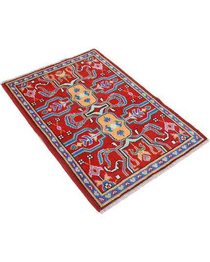Revival 2' 8" X 3' 11" Hand Knotted Wool Rug 2' 8" X 3' 11" (81 X 119) / Red / Wool
