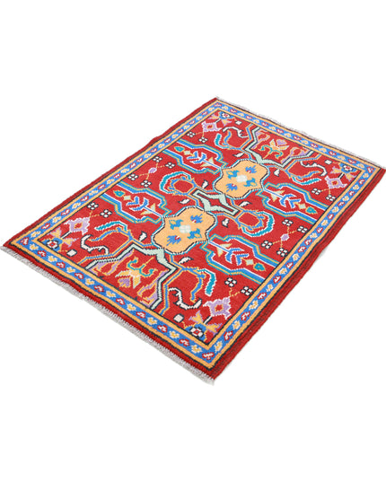 Revival 2' 8" X 3' 11" Hand Knotted Wool Rug 2' 8" X 3' 11" (81 X 119) / Red / Wool