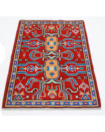 Revival 2' 8" X 3' 11" Hand Knotted Wool Rug 2' 8" X 3' 11" (81 X 119) / Red / Wool