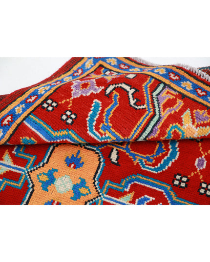 Revival 2' 8" X 3' 11" Hand Knotted Wool Rug 2' 8" X 3' 11" (81 X 119) / Red / Wool