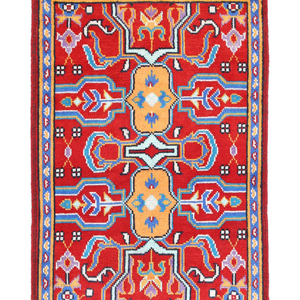 Revival 2' 8" X 3' 11" Hand Knotted Wool Rug 2' 8" X 3' 11" (81 X 119) / Red / Wool