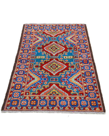 Revival 2' 5" X 4' 4" Hand Knotted Wool Rug 2' 5" X 4' 4" (74 X 132) / Teal / Wool