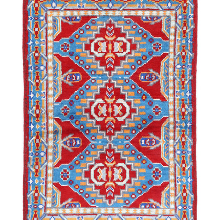 Revival 2' 7" X 4' 0" Hand Knotted Wool Rug 2' 7" X 4' 0" (79 X 122) / Red / Wool