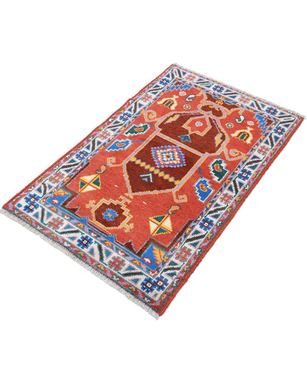 Revival 2' 6" X 4' 1" Hand Knotted Wool Rug 2' 6" X 4' 1" (76 X 124) / Rust / Wool