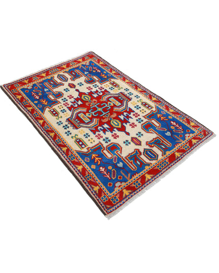 Revival 3' 2" X 4' 10" Hand Knotted Wool Rug 3' 2" X 4' 10" (97 X 147) / Ivory / Wool