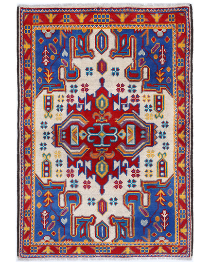 Revival 3' 2" X 4' 10" Hand Knotted Wool Rug 3' 2" X 4' 10" (97 X 147) / Ivory / Wool