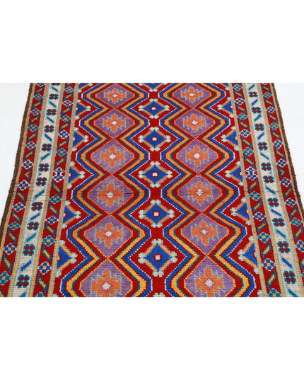 Revival 3' 4" X 4' 9" Hand Knotted Wool Rug 3' 4" X 4' 9" (101 X 145) / Red / Wool