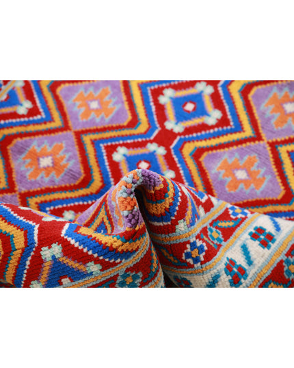 Revival 3' 4" X 4' 9" Hand Knotted Wool Rug 3' 4" X 4' 9" (101 X 145) / Red / Wool