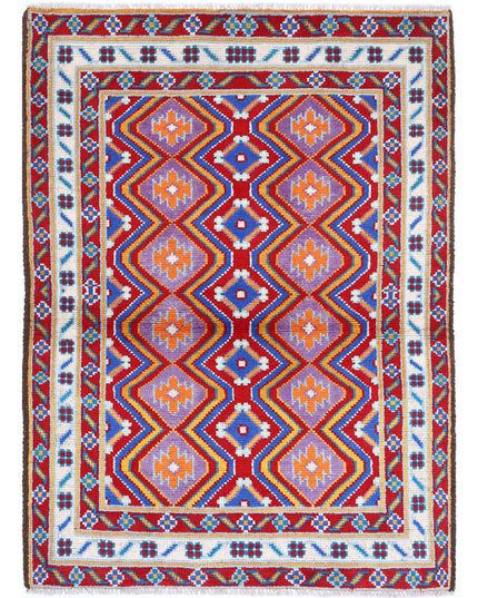 Revival 3' 4" X 4' 9" Hand Knotted Wool Rug 3' 4" X 4' 9" (101 X 145) / Red / Wool