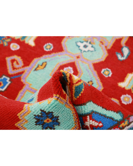 Revival 3' 4" X 4' 10" Hand Knotted Wool Rug 3' 4" X 4' 10" (101 X 147) / Red / Wool