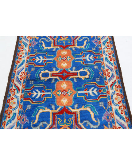 Revival 3' 2" X 5' 0" Hand Knotted Wool Rug 3' 2" X 5' 0" (97 X 152) / Blue / Wool