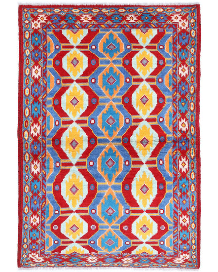 Revival 3' 2" X 5' 0" Hand Knotted Wool Rug 3' 2" X 5' 0" (97 X 152) / Red / Wool