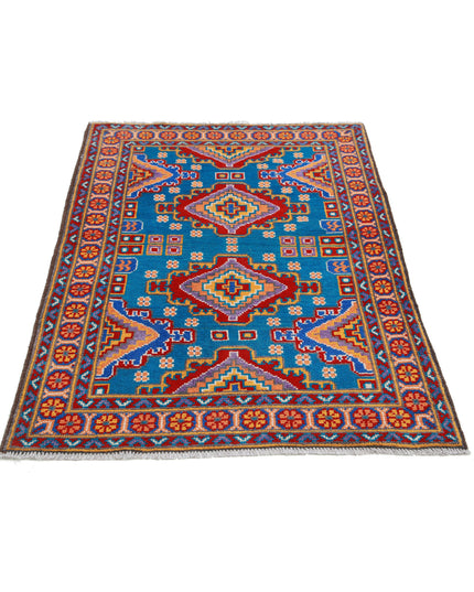 Revival 3' 4" X 5' 0" Hand Knotted Wool Rug 3' 4" X 5' 0" (101 X 152) / Blue / Wool