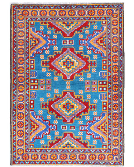 Revival 3' 4" X 5' 0" Hand Knotted Wool Rug 3' 4" X 5' 0" (101 X 152) / Blue / Wool