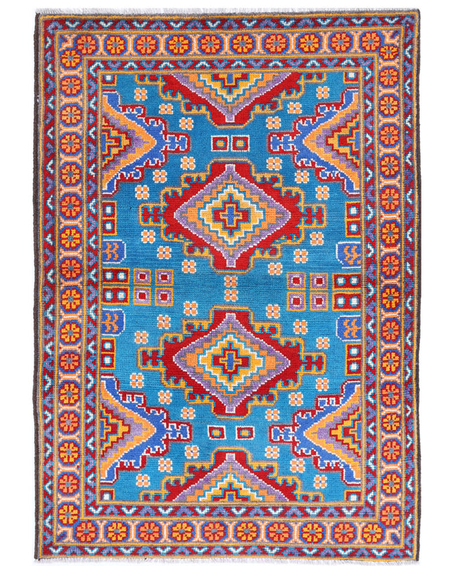 Revival 3' 4" X 5' 0" Hand Knotted Wool Rug 3' 4" X 5' 0" (101 X 152) / Blue / Wool