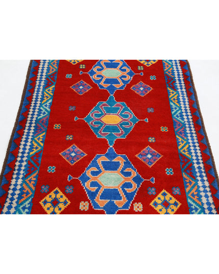 Revival 3' 0" X 4' 10" Hand Knotted Wool Rug 3' 0" X 4' 10" (91 X 147) / Red / Wool