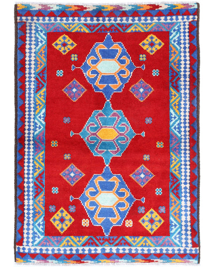 Revival 3' 0" X 4' 10" Hand Knotted Wool Rug 3' 0" X 4' 10" (91 X 147) / Red / Wool