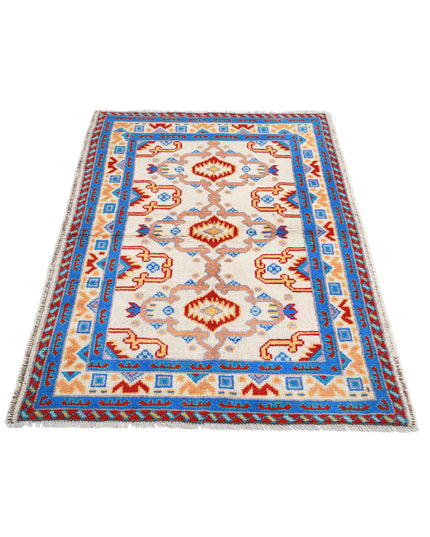 Revival 3' 5" X 5' 0" Hand Knotted Wool Rug 3' 5" X 5' 0" (104 X 152) / Ivory / Wool