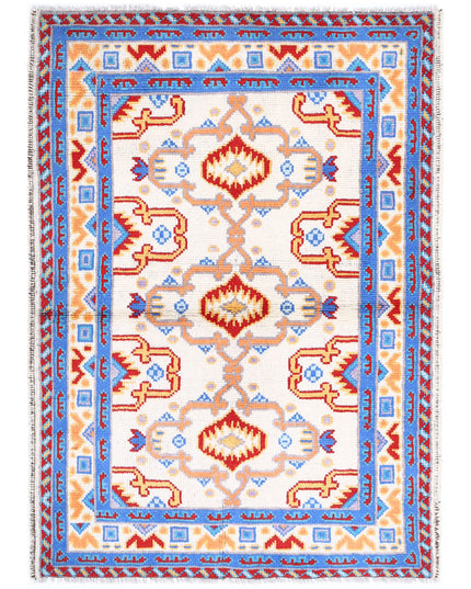 Revival 3' 5" X 5' 0" Hand Knotted Wool Rug 3' 5" X 5' 0" (104 X 152) / Ivory / Wool