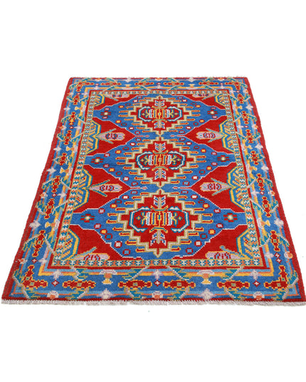 Revival 3' 3" X 4' 9" Hand Knotted Wool Rug 3' 3" X 4' 9" (99 X 145) / Red / Wool