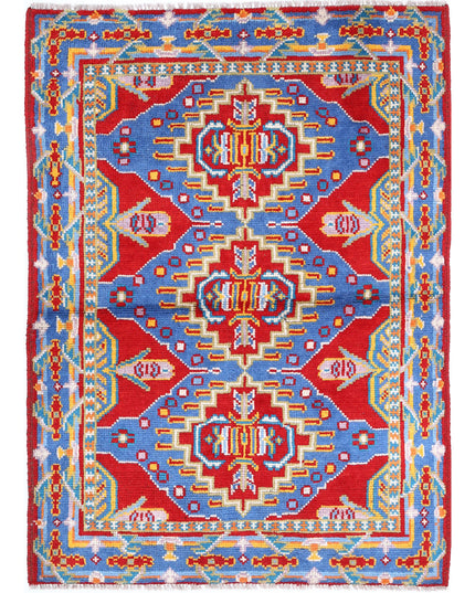 Revival 3' 3" X 4' 9" Hand Knotted Wool Rug 3' 3" X 4' 9" (99 X 145) / Red / Wool