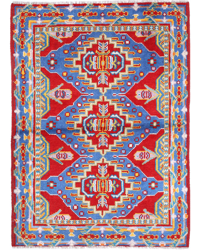 Revival 3' 3" X 4' 9" Hand Knotted Wool Rug 3' 3" X 4' 9" (99 X 145) / Red / Wool