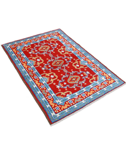 Revival 3' 4" X 4' 11" Hand Knotted Wool Rug 3' 4" X 4' 11" (101 X 150) / Red / Wool