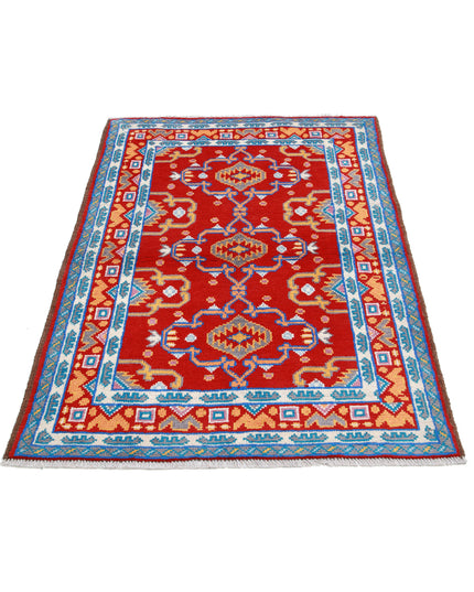 Revival 3' 4" X 4' 11" Hand Knotted Wool Rug 3' 4" X 4' 11" (101 X 150) / Red / Wool