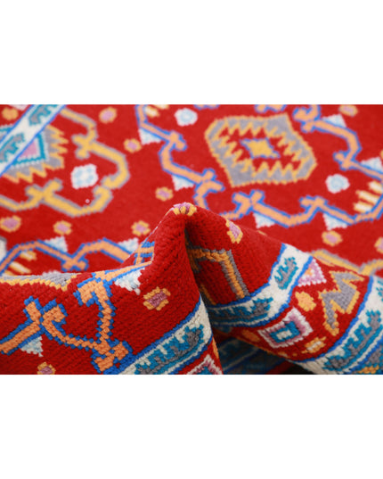 Revival 3' 4" X 4' 11" Hand Knotted Wool Rug 3' 4" X 4' 11" (101 X 150) / Red / Wool