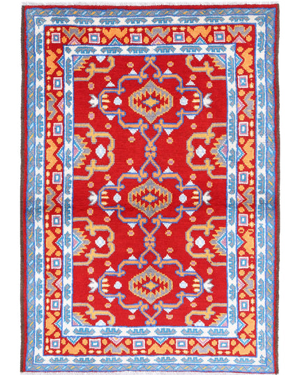 Revival 3' 4" X 4' 11" Hand Knotted Wool Rug 3' 4" X 4' 11" (101 X 150) / Red / Wool
