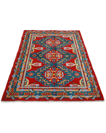 Revival 3' 11" X 5' 8" Hand Knotted Wool Rug 3' 11" X 5' 8" (119 X 173) / Red / Wool